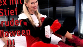 Hot sex with my stepbrother on Halloween! Wild POV fucking action!!!