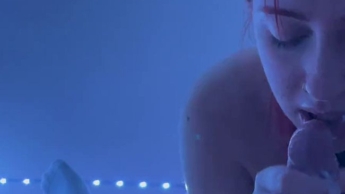 She gave me a sloppy blowjob while wearing a leather dress.