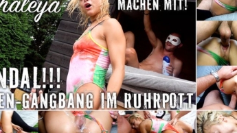 SCANDAL!!! Garden-GangBang in Germany | Cathaleya – HORNY SLUT