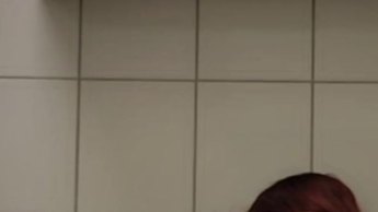 Solo orgasm with a dildo in the bathroom