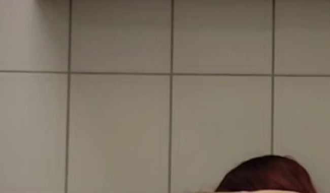 Solo orgasm with a dildo in the bathroom