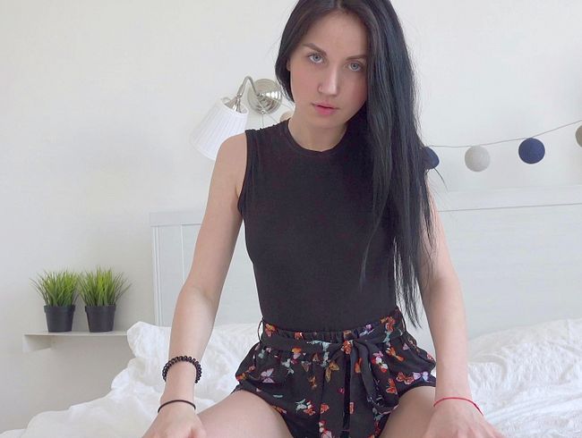 Sweet 18-year-old beginner at her first casting