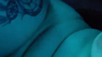 After-work handjob with squirting on tits, 100% amateur couple