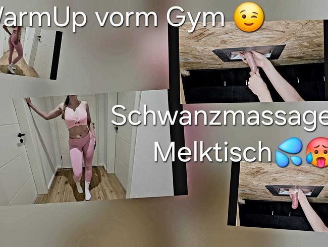 Handjob at the milking table! Close-up! Horny massage!