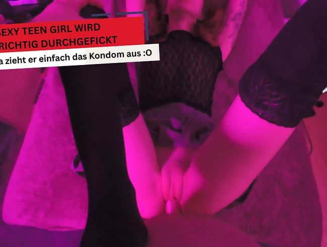 He simply pulled out the condom and continued fucking me without it.