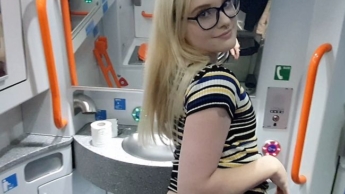 Hot sex in the train toilet!
