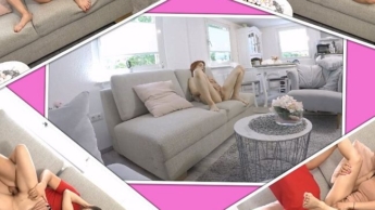 Hot teen fucked AO on the sofa.