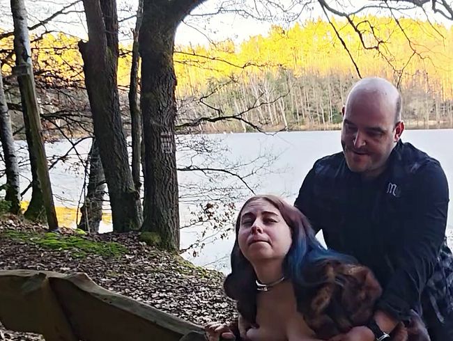 Luna: Fuck in a fur coat over a park bench