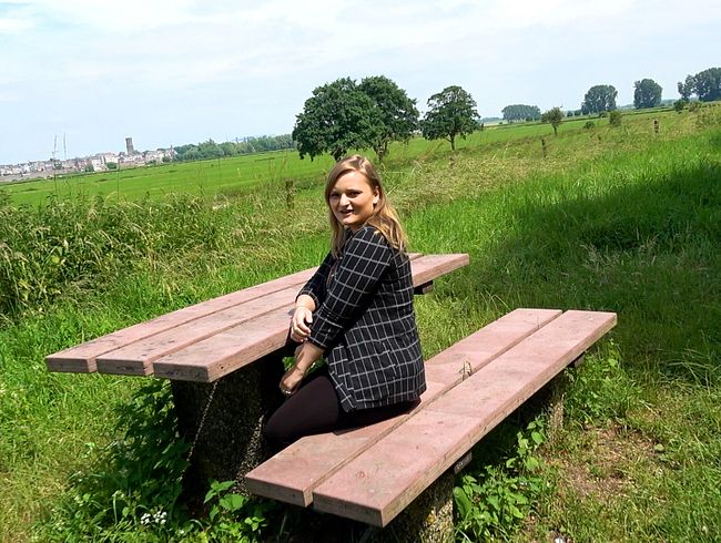 NAIVE AND INNOCENT POV BLOWJOB OUTDOOR – Sweet Lina has to swallow sperm