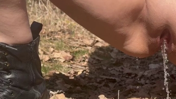 Skirt pulled up and pissed on!!??