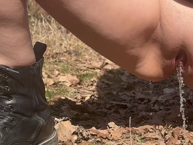 Skirt pulled up and pissed on!!??