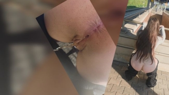 I had to pee at the train station again, with a close-up.