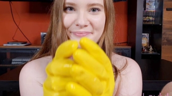 My first time wearing latex gloves!