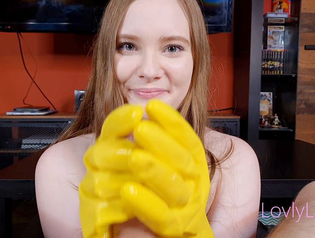 My first time wearing latex gloves!