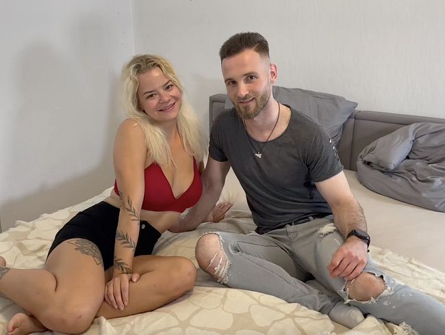 Naughty teen couple have sex for the first time in front of the camera!!