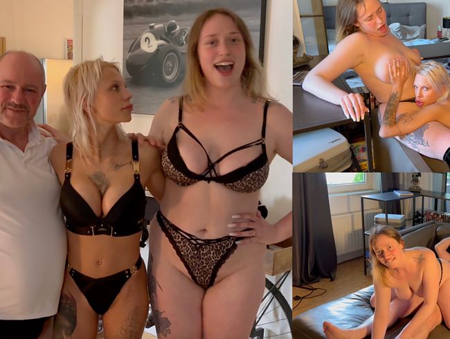 Two blonde teens for a 70-year-old grandpa!!! Can he handle it?!